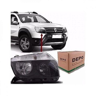 Farol duster renault de 2010 a 2015 lado esquerdo fumê