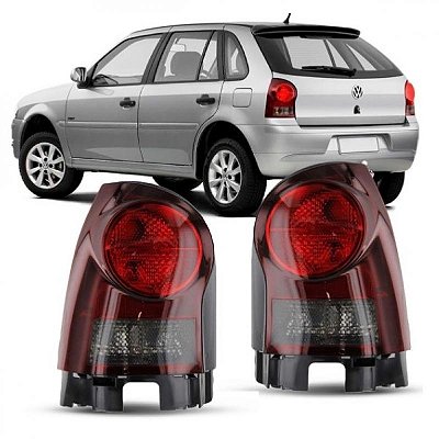 Lanterna gol volkswagen de 2006 a 2008 lado direito traseira fumê com carcaça preta geração quatro