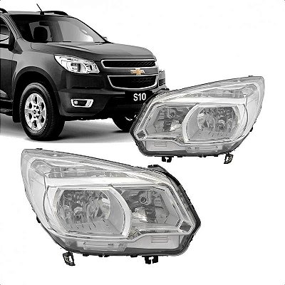 Farol s10 chevrolet de 2012 a 2016 lado direito manual sem projetor