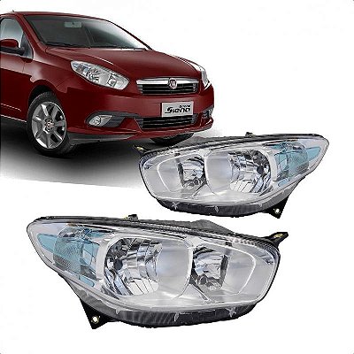 Farol grand siena fiat de 2012 a 2022 lado direito cromado