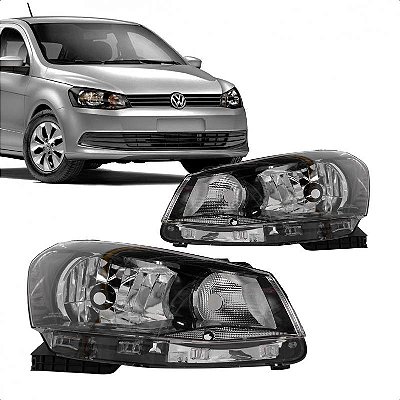 Farol gol volkswagen de 2013 a 2016 lado esquerdo máscara negra foco simples geração 6