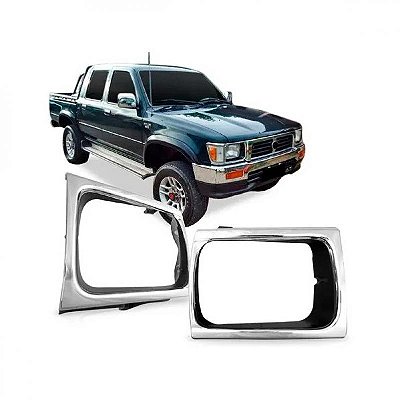 Aro de farol hilux toyota de 1992 a 2001 lado esquerdo cromado para tração nas quatro rodas