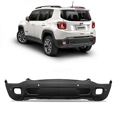 Para choque renegade jeep de 2015 a 2021 traseiro texturizado sem pisca com furo para sensor longitude