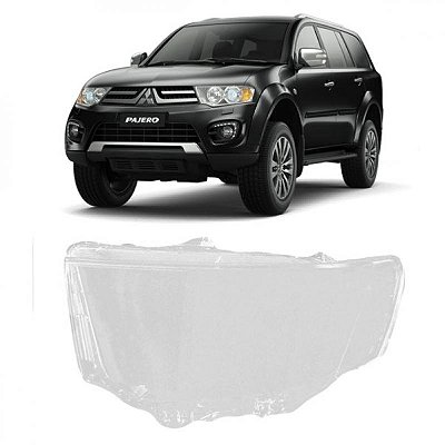 Lente de farol pajero dakar mitsubishi de 2009 a 2014 lado esquerdo