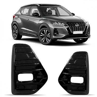Grade lateral do para choque kicks nissan de 2022 a 2024 dianteira lado esquerdo com furo