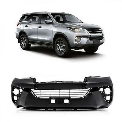 Para choque hilux sw4 toyota de 2016 a 2020 dianteiro preto liso com grade central