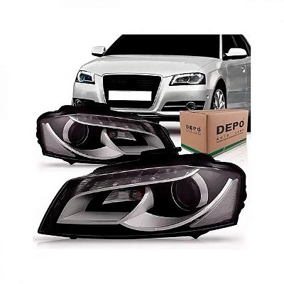Farol a3 sportback audi de 2009 a 2012 lado direito elétrico LED com motor e entrada para xenon