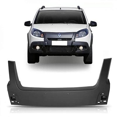 Moldura inferior do para choque sandero stepway renault de 2012 a 2014 dianteira preta suporte