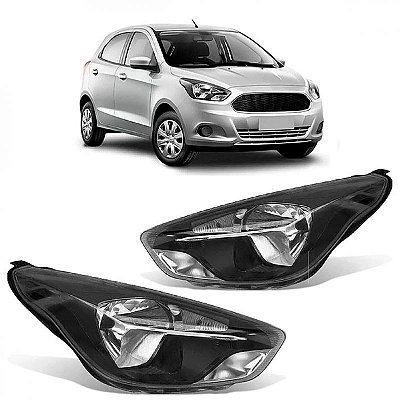 Farol ka ford de 2015 a 2018 lado direito máscara negra manual