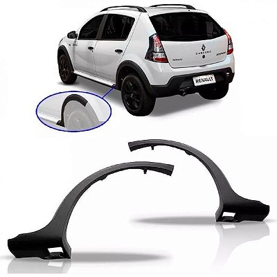 Moldura do vão da roda sandero renault de 2012 a 2014 traseira lado esquerdo stepway maior