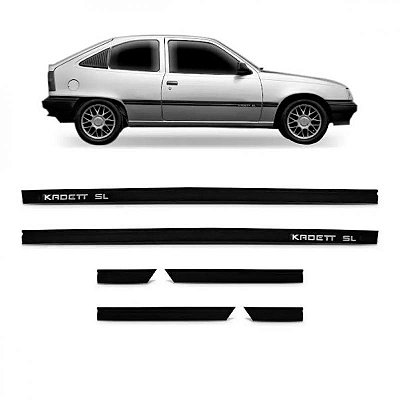 Friso kadett chevrolet de 1989 a 1998 lateral preto versão sl seis peças