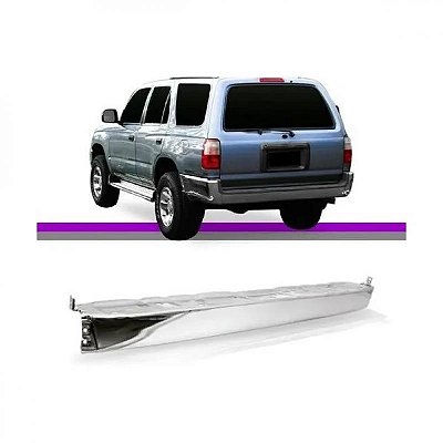 Para choque hilux sw4 toyota de 1996 a 2004 traseiro cromado tipo lâmina