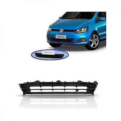 Grade para choque fox volkswagen de 2015 a 2022 dianteira central preta com friso preto