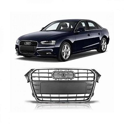 Grade do radiador a4 audi de 2013 a 2015 preta com moldura inferior para choque cromada