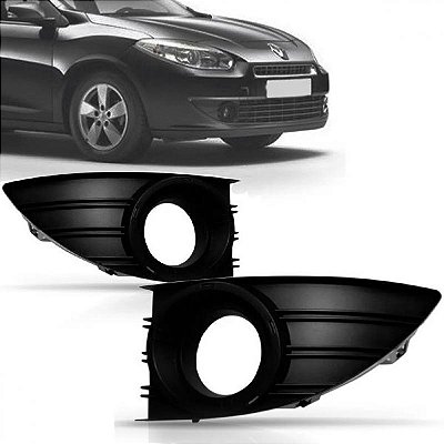 Grade do para choque fluence renault de 2010 a 2013 dianteira lado esquerdo com aro preto