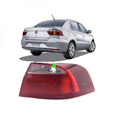 Lanterna voyage volkswagen de 2013 a 2023 traseira lado esquerdo bicolor com borda fumê valeo