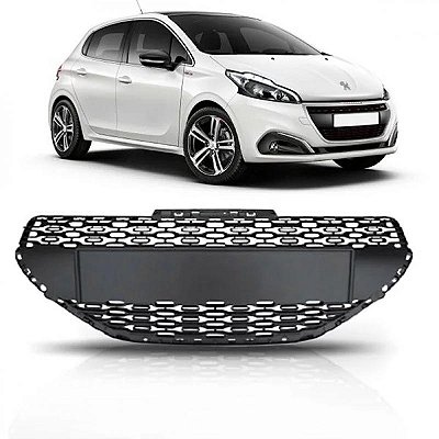 Grade do radiador 208 peugeot de 2012 a 2016 preta sem moldura modelo cibie europeu esportiva