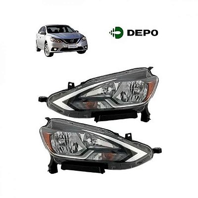Farol sentra nissan de 2017 a 2020 lado esquerdo manual sem LED