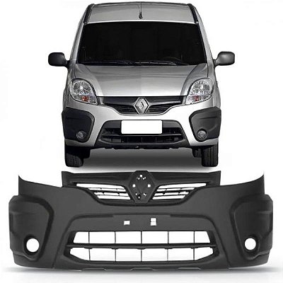 Para choque kangoo renault de 2015 a 2018 dianteiro preto texturizado com furo