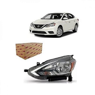 Farol sentra nissan de 2017 a 2020 lado esquerdo manual sem projetor