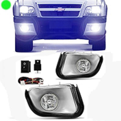 Kit de farol auxiliar s10 chevrolet de 2001 a 2011 com lente de vidro e botão universal
