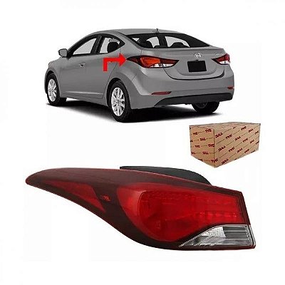 Lanterna elantra hyundai de 2014 a 2016 lado esquerdo traseira de canto