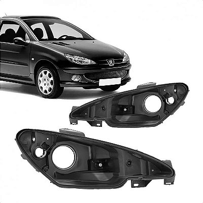 Carcaça de farol 206 peugeot de 2005 a 2010 lado esquerdo simples