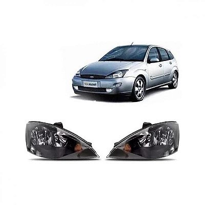 Farol focus ford de 2004 a 2008 lado direito máscara negra elétrico