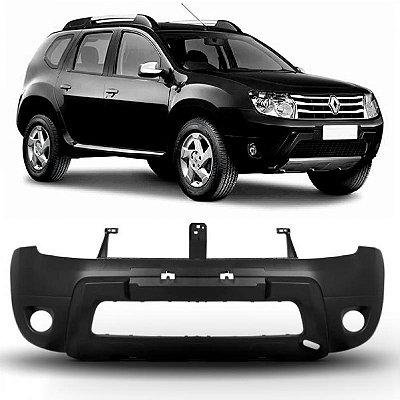 Para choque duster renault de 2010 a 2015 dianteiro preto com furo liso e texturizado
