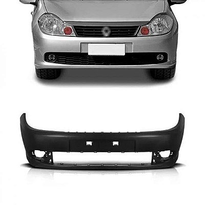 Para choque symbol renault de 2009 a 2013 dianteiro preto com furo