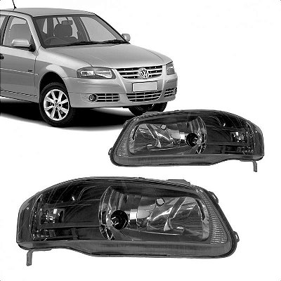 Farol gol volkswagen de 2006 a 2008 lado direito cinza escuro geração 4