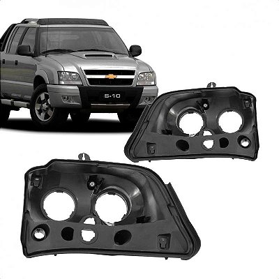 Carcaça de farol s10 chevrolet de 2001 a 2011 lado esquerdo pit bull