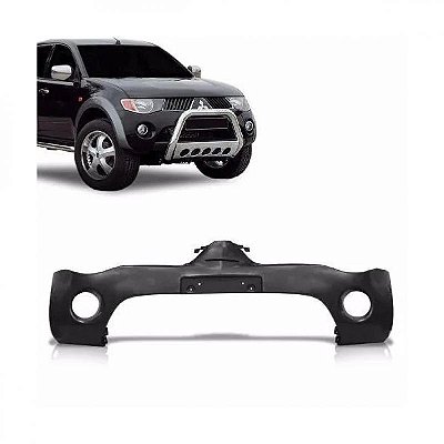 Para choque triton mitsubishi de 2007 a 2010 dianteiro preto sem furo para moldura inferior para choque