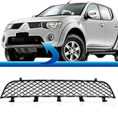 Grade do para choque triton mitsubishi de 2007 a 2010 dianteira inferior central preta