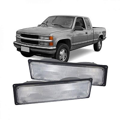 Lanterna do para choque silverado chevrolet de 1993 a 2004 lado esquerdo dianteiro inferior cristal