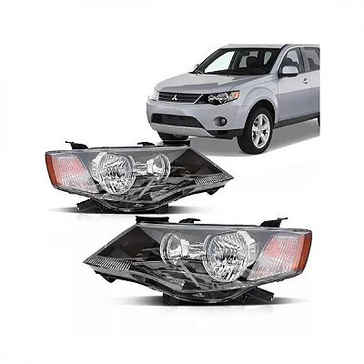 Farol outlander mitsubishi de 2008 a 2009 lado esquerdo elétrico