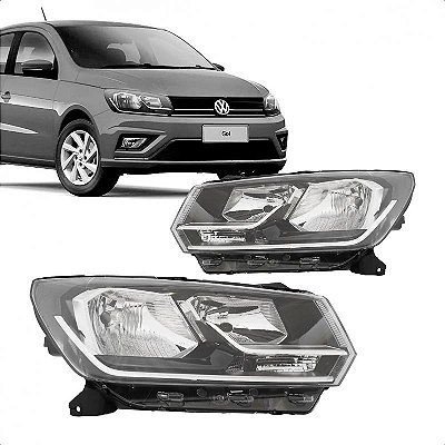 Farol gol saveiro e voyage volkswagen de 2018 a 2023 lado direito duplo com friso cromado geração 8