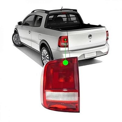 Lanterna saveiro volkswagen de 2017 a 2023 traseira lado direito cristal sétima e oitava gerações