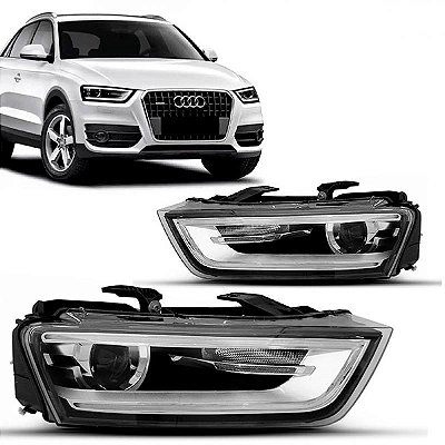 Farol q3 audi de 2012 a 2015 lado esquerdo elétrico com entrada xenon