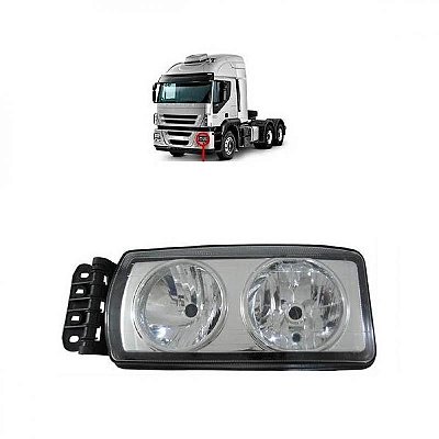 Farol stralis iveco de 2008 a 2013 lado esquerdo com regulagem elétrica e manual