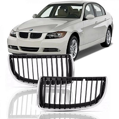 Grade do radiador 320 e 330 bmw de 2006 a 2008 lado esquerdo cromado e preto