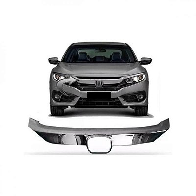 Moldura inferior do para choque para grade do radiador civic honda de 2017 a 2021 cromada