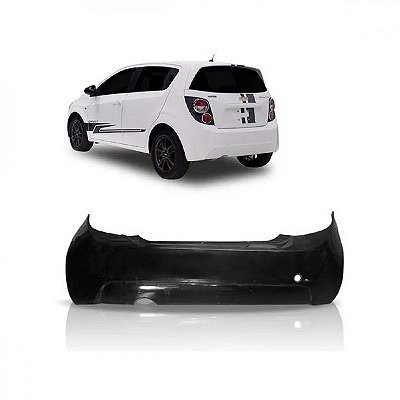 Para choque sonic hatchback chevrolet de 2012 a 2014 traseiro preto liso
