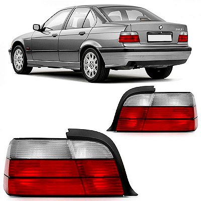 Lanterna série 3 bmw de 1991 a 1997 traseira lado esquerdo bicolor sedã