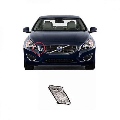 Lanterna para para choque v60 volvo de 2011 a 2013 lado esquerdo dianteiro luz diurna