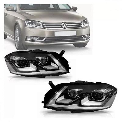 Farol passat volkswagen de 2011 a 2015 lado esquerdo elétrico com LED com projetor