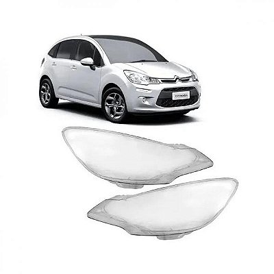 Lente de farol c3 citroën de 2013 a 2020 lado direito