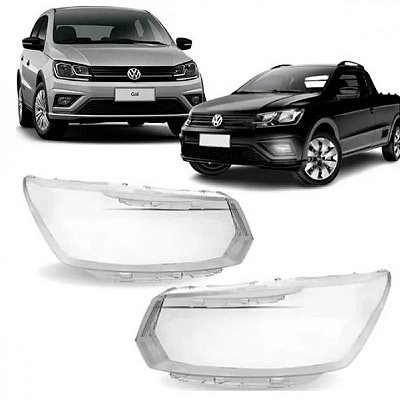 Lente de farol gol volkswagen de 2018 a 2023 e saveiro volkswagen de 2016 a 2023 lado esquerdo geração 8 para gol e geração 7 para saveiro