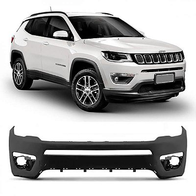 Para choque compass jeep de 2017 a 2021 dianteiro preto flex sem spoiler sem furo para sensor