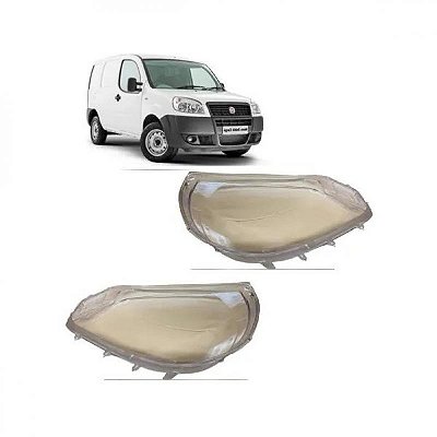 Lente do farol doblo fiat de 2009 a 2021 lado esquerdo